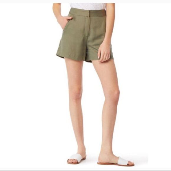 Habitual Deep Green Linen Blend Casual Shorts 2 - Picture 1 of 7
